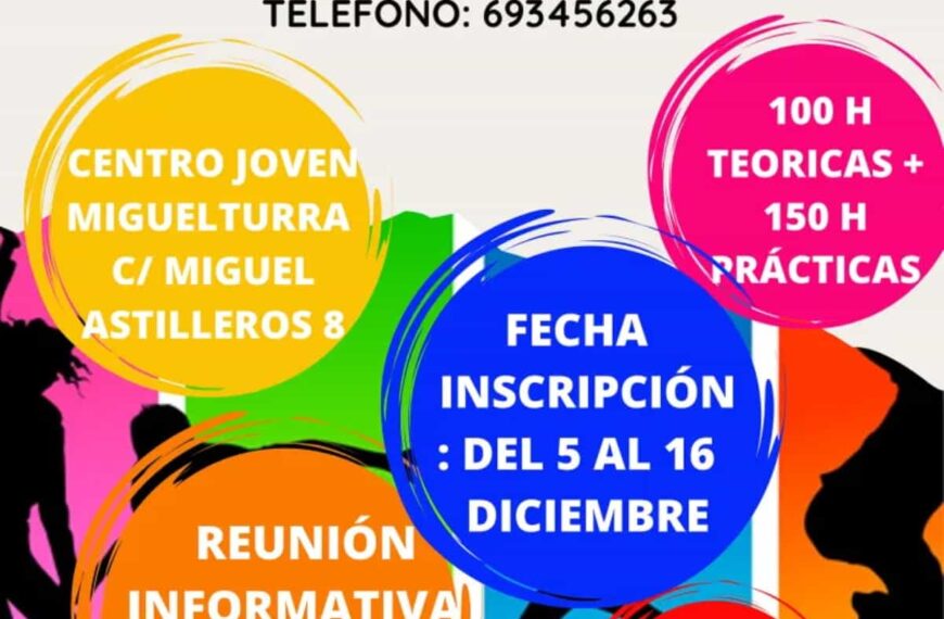 Curso oficial de monitor de ocio y tiempo libre en el Centro Joven de Miguelturra este diciembre de 2022