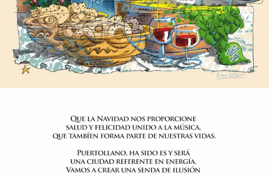 Un dibujo del pintor Víctor Barba ornamenta la felicitación institucional del ayuntamiento de Puertollano