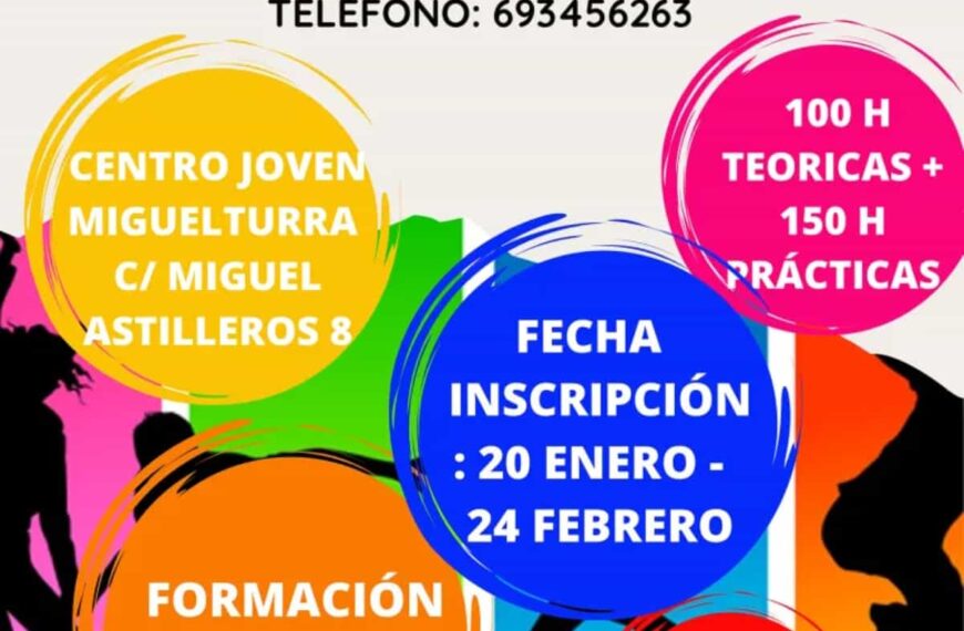 Curso oficial de monitor de actividades juveniles en Miguelturra con inscripciones abiertas del 20 de enero al 24 de febrero de 2023