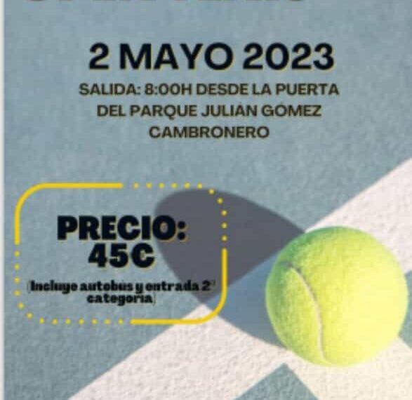 Excursión a Madrid – Mutua Madrid Open Tenis el 2 de mayo organiza el área de Deportes del ayuntamiento de Manzanares