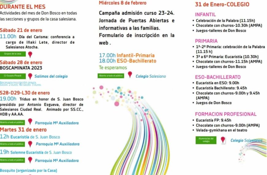 Celebrarán la festividad de San Juan Bosco el 31 de enero en Puertollano con actividades religiosas y reparto de “Bosquito”