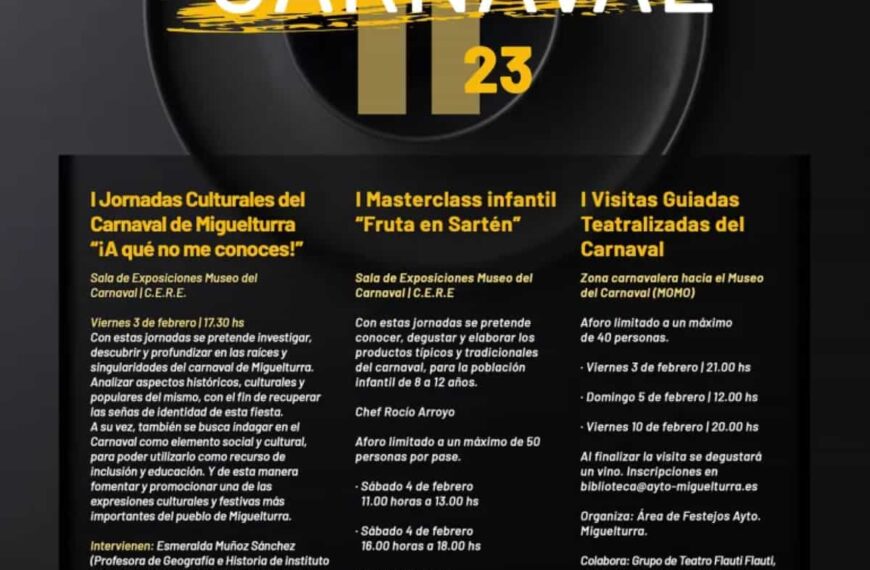 Llega la II edición de Sabores del Carnaval en Miguelturra con jornadas culturales, visitas guiadas y  masterclass infantil