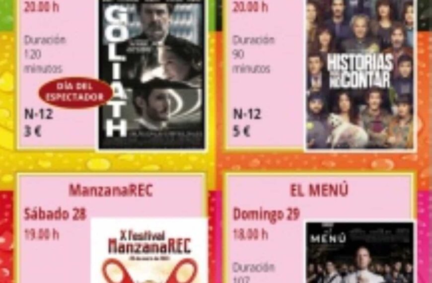 La Semana del Cine en Manzanares inicia el viernes con estupendas propuestas: ‘Goliath’, ‘Historias para no contar’ y ‘El menú’