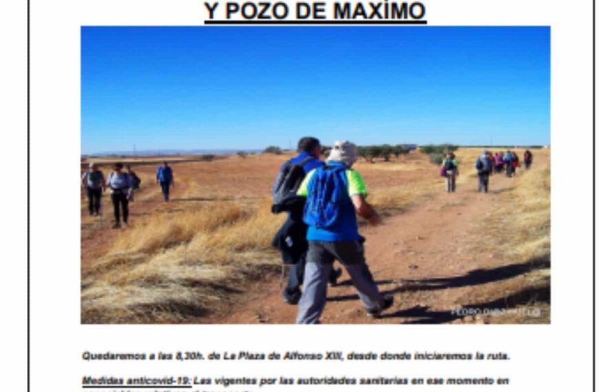 Ruta de senderismo a Camino de los Lagartos y Pozo de Máximo el 8 de enero del Club de Senderismo La Mesnera de Manzanares