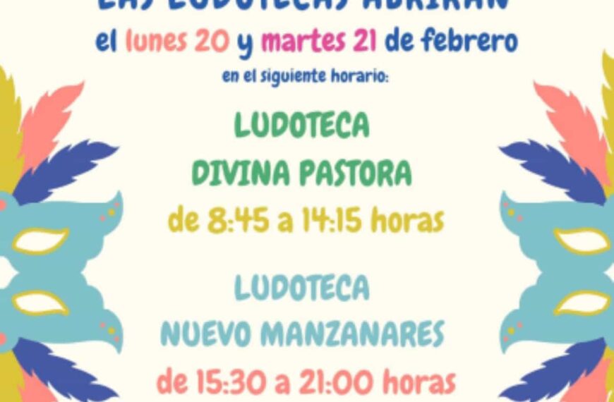 Las ludotecas de Manzanares abrirán durante el Carnaval y las inscripciones están abiertas desde el 1 de febrero