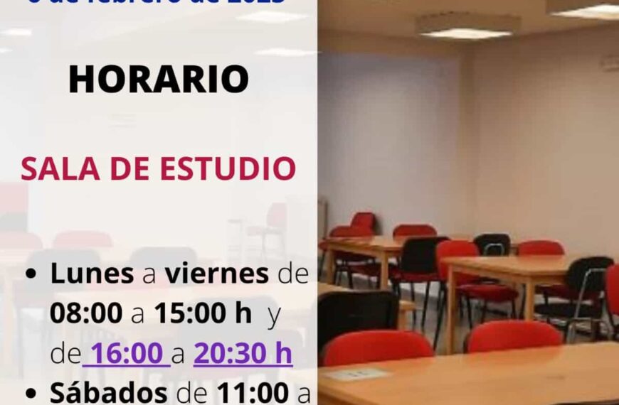 La sala de estudio de la Biblioteca Municipal de Tomelloso tendrá nuevo horario a partir del 6 de febrero