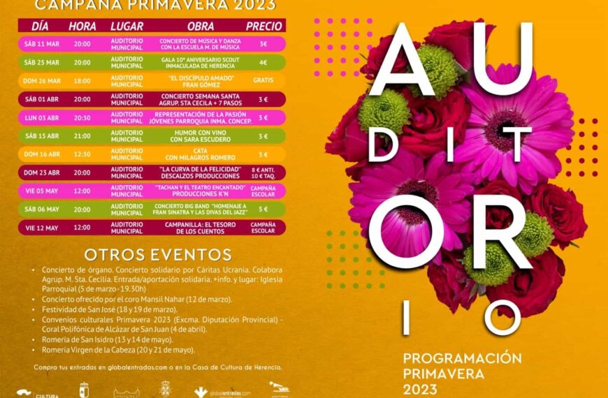 Interesantes y variadas citas para esta primavera en el Auditorio Municipal de Herencia