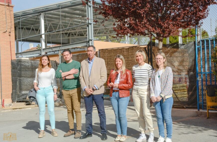 Avanzan obras del gimnasio cubierto en el colegio Maternidad de Tomelloso con inversión de 550.000 euros d