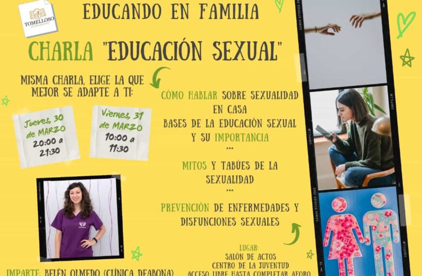 Charla “Educación Sexual” el 30 y 31 de marzo en el Centro Municipal de la Juventud de Tomelloso
