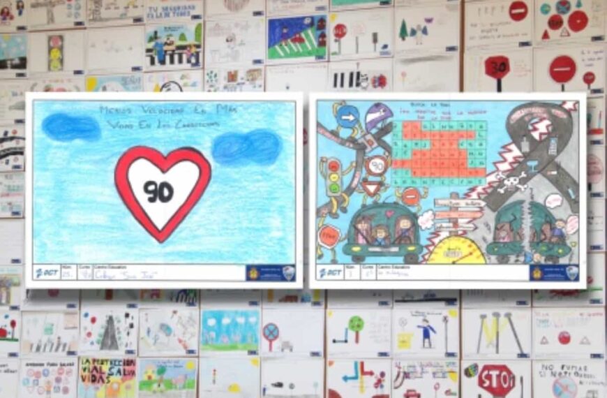 Ganadores del concurso de dibujo de las IX Jornadas de Educación Vial y exposición de los 377 trabajos presentados en la biblioteca de Manzanares