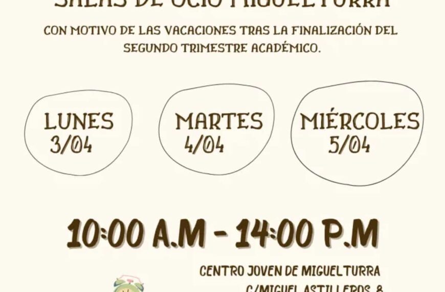 Este es el horario especial de las salas de ocio del Centro Joven de Miguelturra durante las vacaciones de Semana Santa 2023