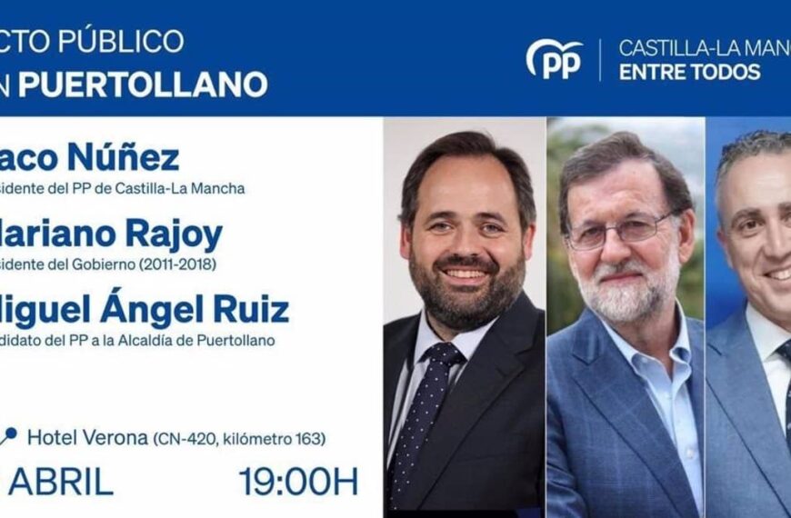 Este jueves, Rajoy acompañará al candidato local Núñez en un acto en Puertollano