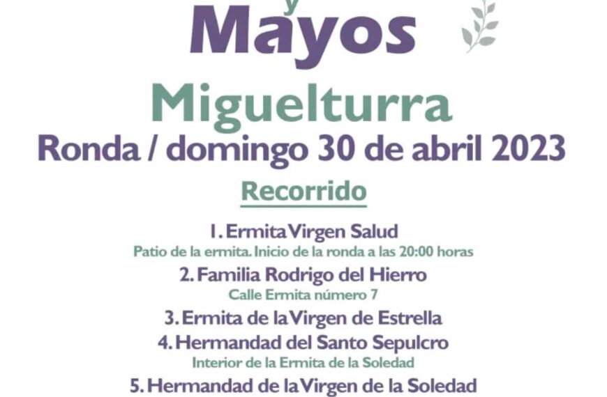 Celebración de Cruces y Mayos desde el sábado 30 de abril en Miguelturra