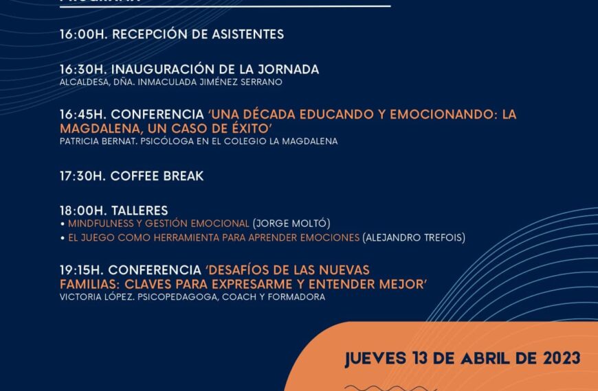 II Jornada de Educación Emocional el 13 de abril en el Auditorio López Torres de Tomelloso gratuita y hasta completar el aforo