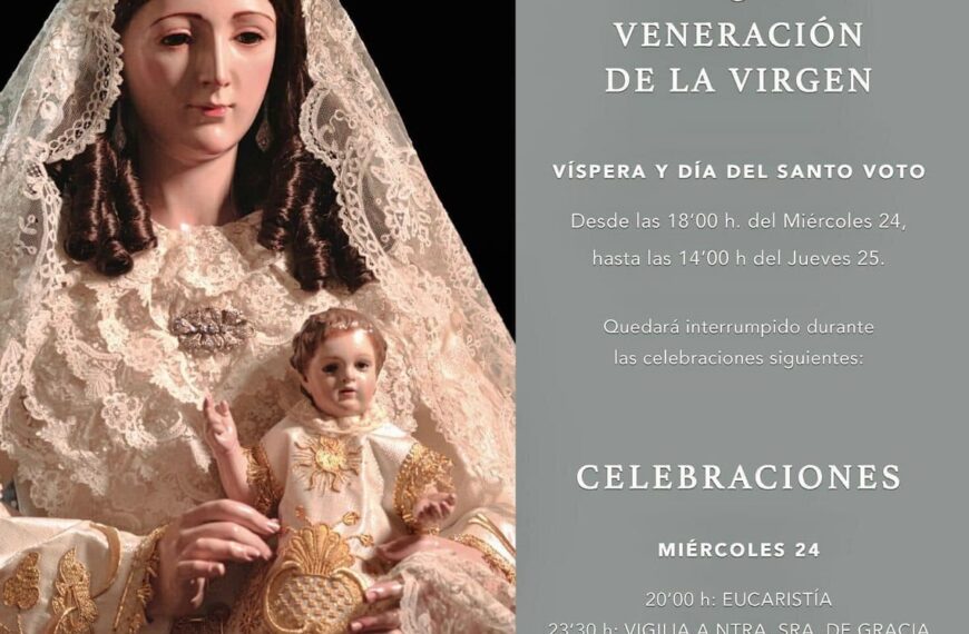 Con un besamanos a la Virgen de Gracia iniciará el 24 de mayo la celebración del Santo Voto en Puertollano