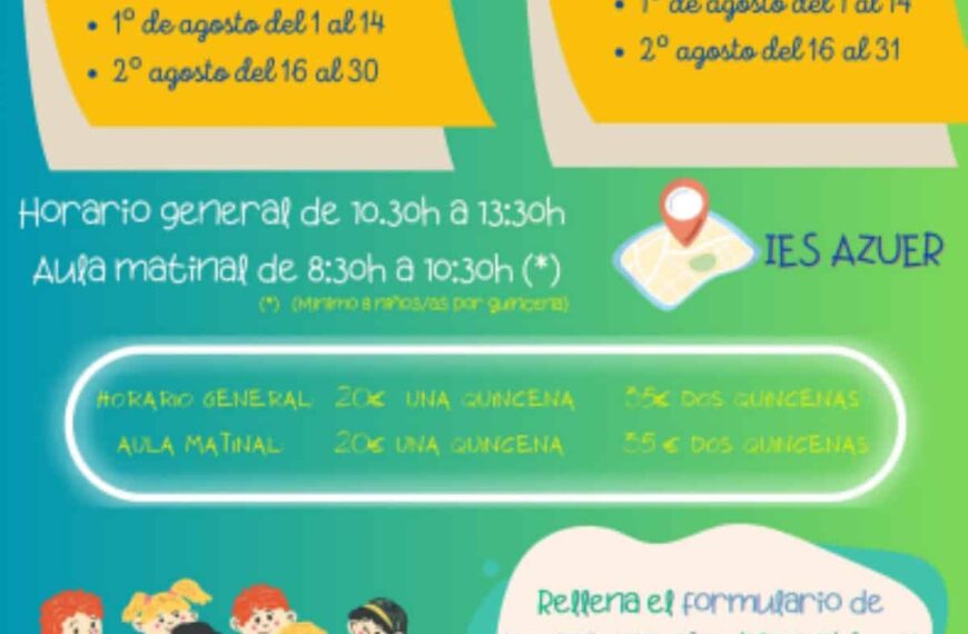 Campamento Urbano y Pequeverano de Manzanares preinscripciones del 15 al 28 de mayo de 2023