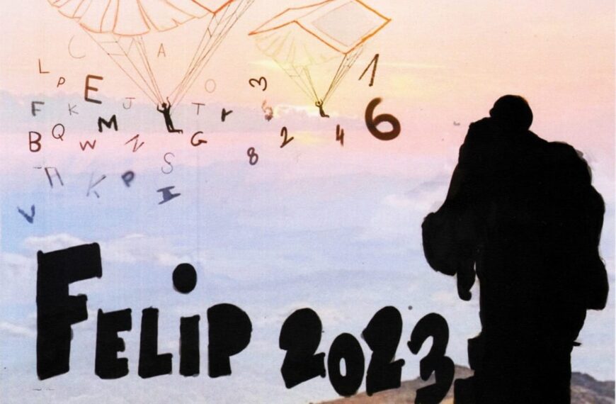 Estudiantes de 3º de la ESO en Puertollano elaboraron el cartel de la Feria del Libro de con imagen del Monumento al Minero