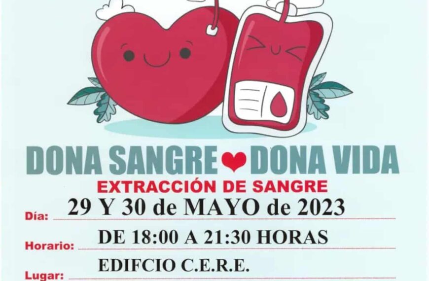 Colabora donando sangre hoy, 30 de mayo de 2023, en el CERE de Miguelturra de 18:00 a 21:30 horas