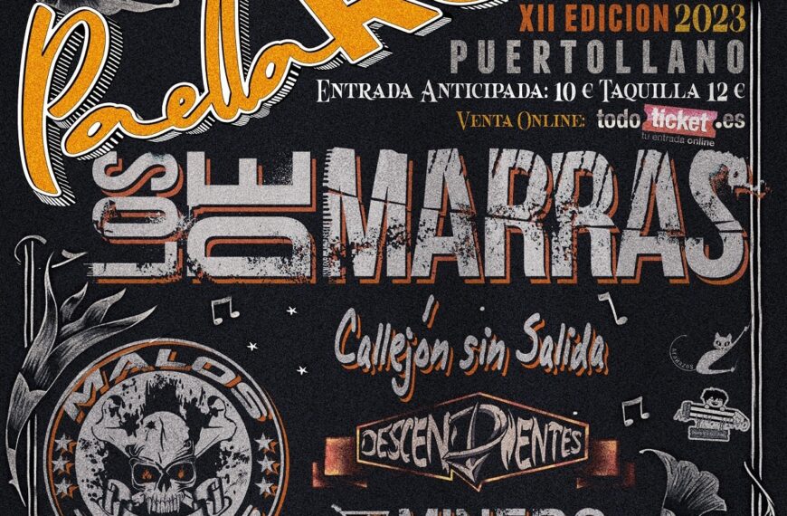 XII Paella Rock este 5 de mayo en la Plaza de Toros de Puertollano con los de Marras, Malos Tragos y otros grandes grupos