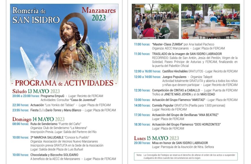 La tradicional romería en honor a San Isidro patrón de los agricultores será este fin de semana en el Fercam de Manzanares