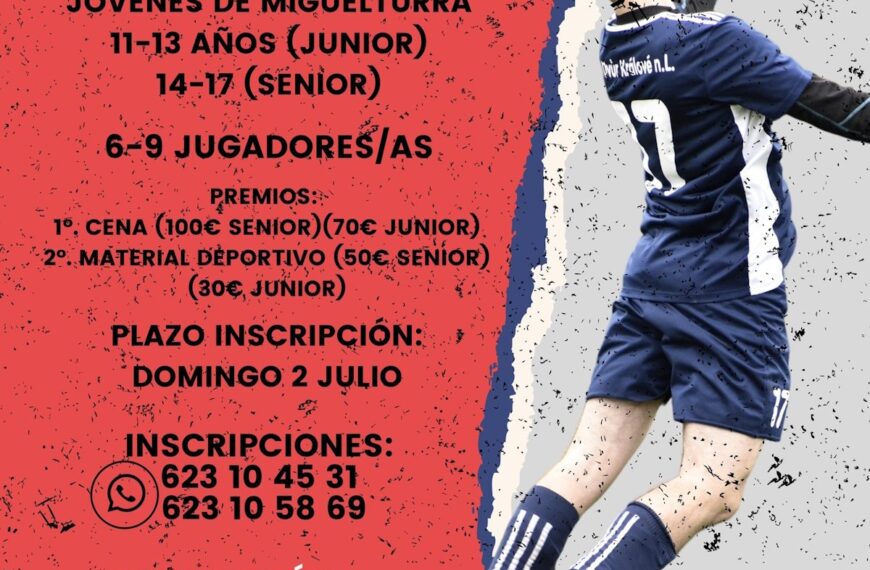 II Torneo Futsal junior para 11 a 13 años y senior para 14 a 17 años en Miguelturra inscripción abierta hasta el 2 de julio