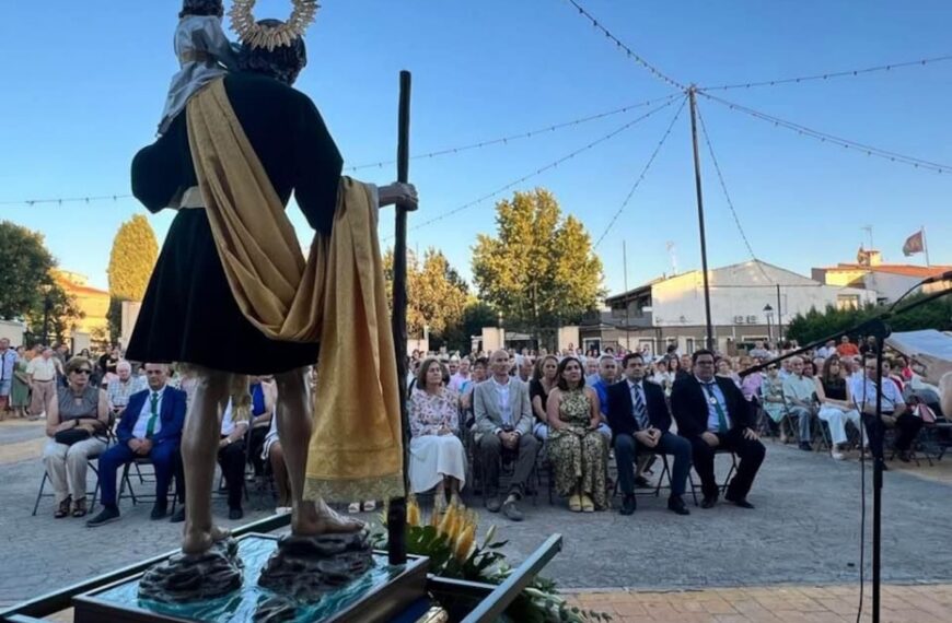 Valverde de visita en Bolaños de Calatrava por la celebración de las fiestas 2023 en honor a San Cristóbal Mártir, patrón de los conductores