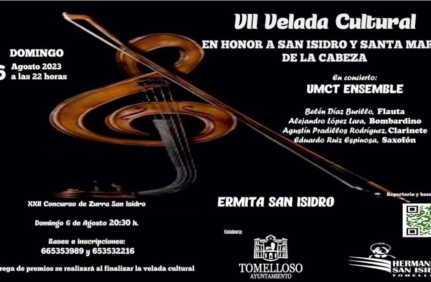 VII Velada Cultural en honor a San Isidro y Santa María de la Cabeza en Tomelloso el domingo 6 de agosto