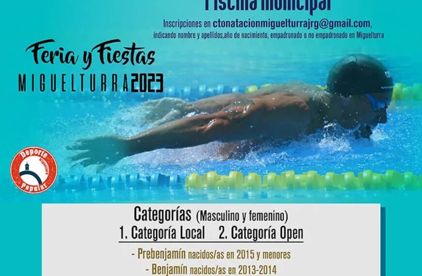 Campeonato de Natación «Javier Rivas” el  4 de septiembre en la Piscina Municipal de Miguelturra