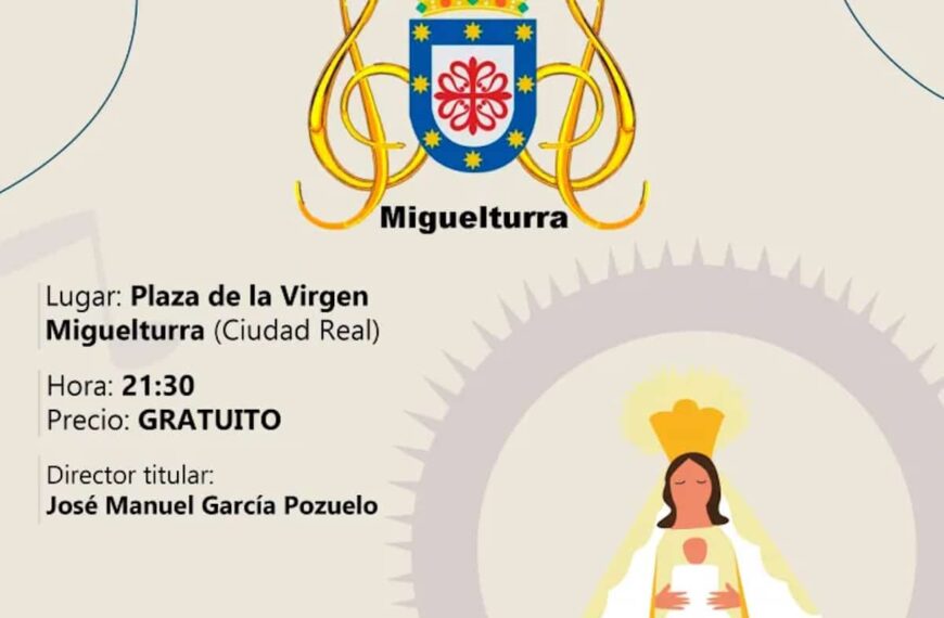 Concierto gratuito de fiestas de la Banda Sinfónica de Miguelturra en honor a la Virgen de la Estrella el 10 de septiembre