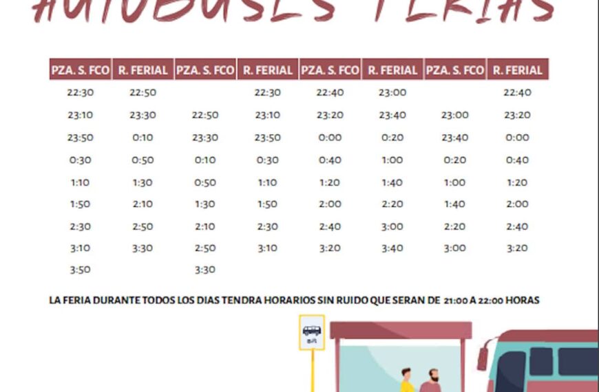 Horario de servicio extraordinario autobuses durante la Feria y Fiestas de Ciudad Real 2023