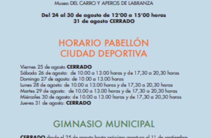 Horarios de los museos y espacios deportivos de Tomelloso esta semana por la Feria y Fiestas 2023