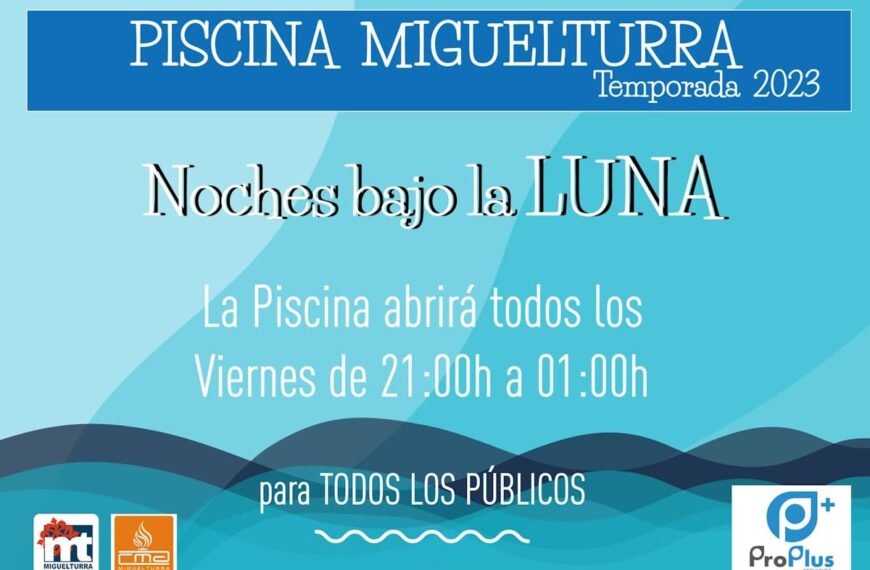 Noches bajo la luna en la piscina de Miguelturra temporada 2023 los viernes de 21:00 a 01:00 h