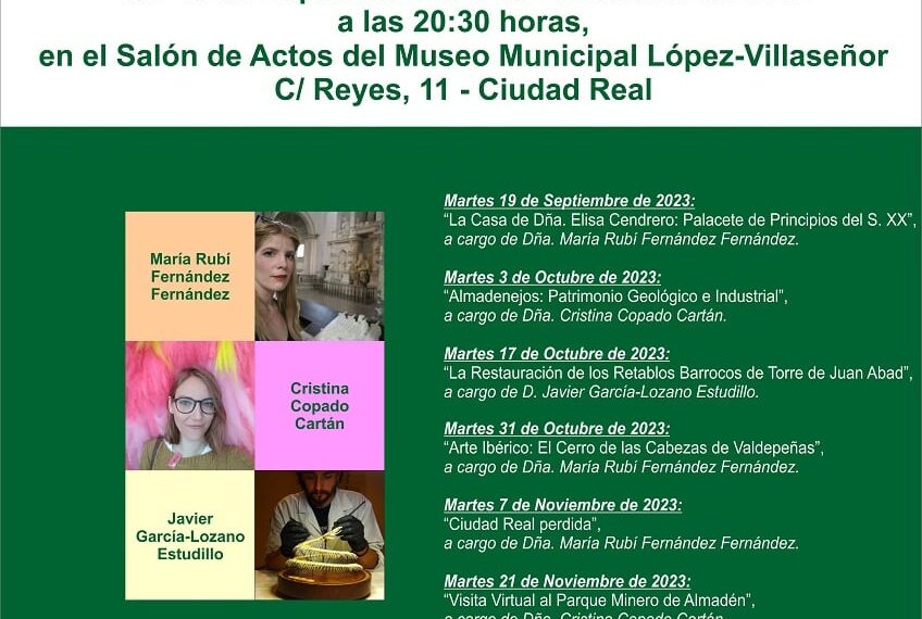 Comienza la 3ª Edición del Ciclo de Conferencias “Viaje Patrimonial por la Provincia de Ciudad Real”