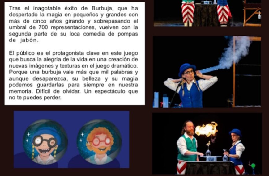 Comedia “Burbuja doble” el 23 de septiembre en el Auditorio Municipal Antonio López de Tomelloso  a las 19:30 hrs