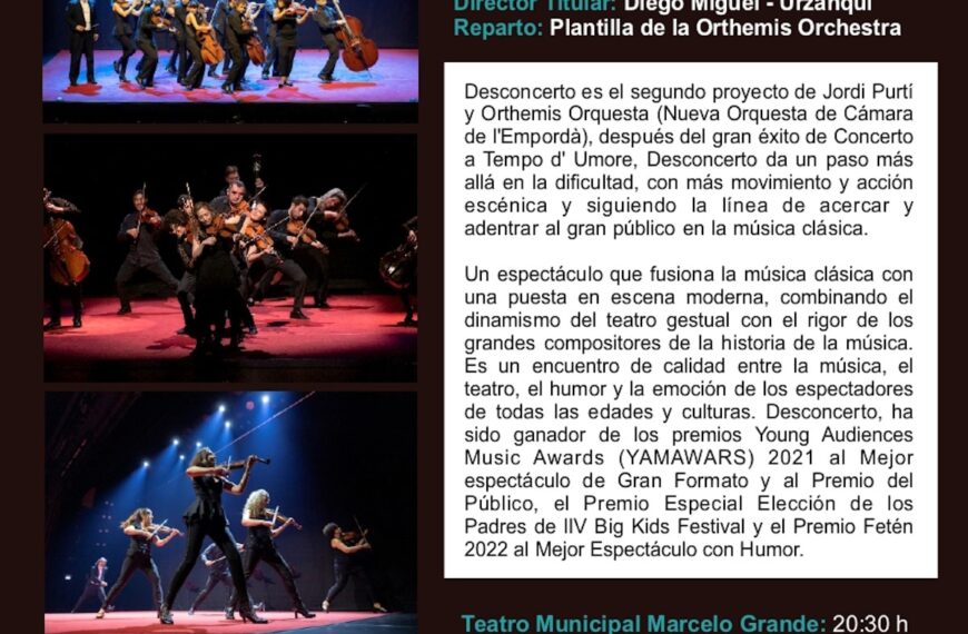 «Desconcerto” con Orthemis Orchestra el 16 de septiembre en el Teatro Municipal Marcelo Grande de Tomelloso