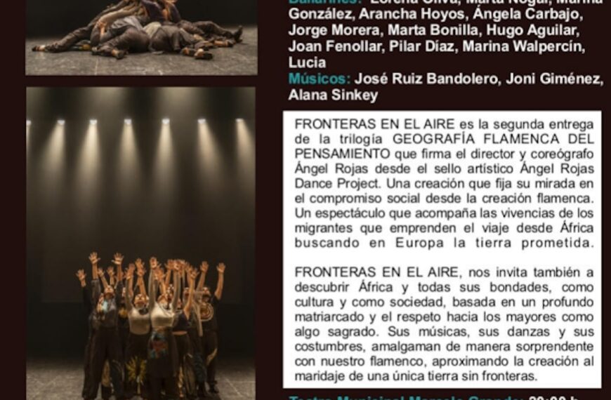 “Fronteras en el aire” el 21 de octubre en el Teatro Municipal Marcelo Grande de Tomelloso a las 20:00 horas