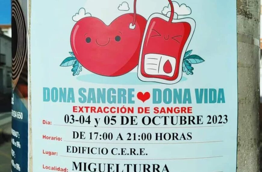 Jornadas de donación de sangre el 3, 4 y 5 de octubre de 2023 en el CERE de Miguelturra