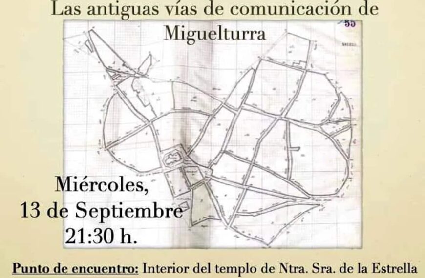 Ruta histórico patrimonial urbana gratuita por las antiguas vías de comunicación y cruces de caminos de Miguelturra hoy 13 septiembre