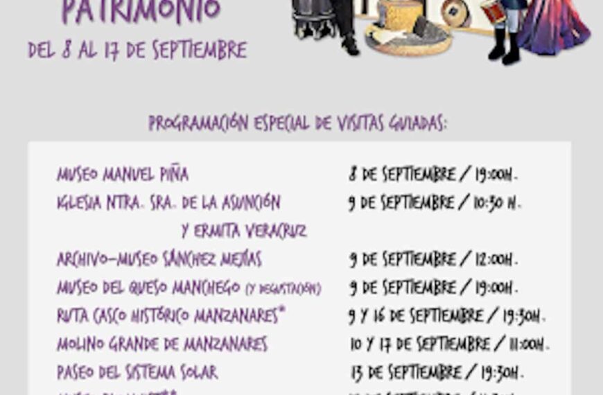 Visitas guiadas museos y patrimonio de Manzanares del 8 al 17 de septiembre
