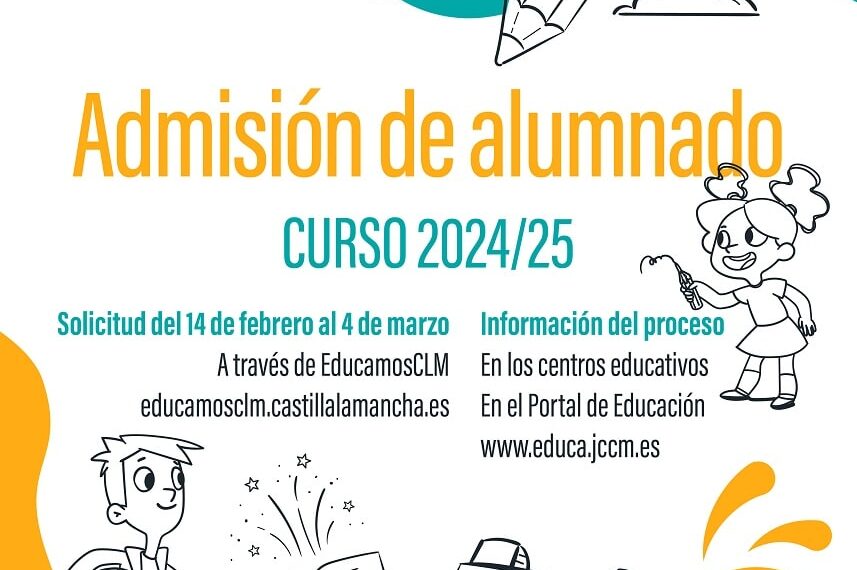 El Gobierno de Castilla-La Mancha oferta desde hoy 33.628 plazas en la provincia de Ciudad Real dentro del proceso de admisión de alumnado