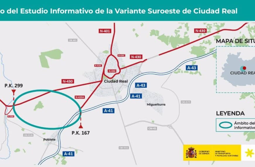 Adjudicada la Redacción del Estudio Informativo de la Variante Suroeste de Ciudad Real con una Inversión de 325.851 Euros