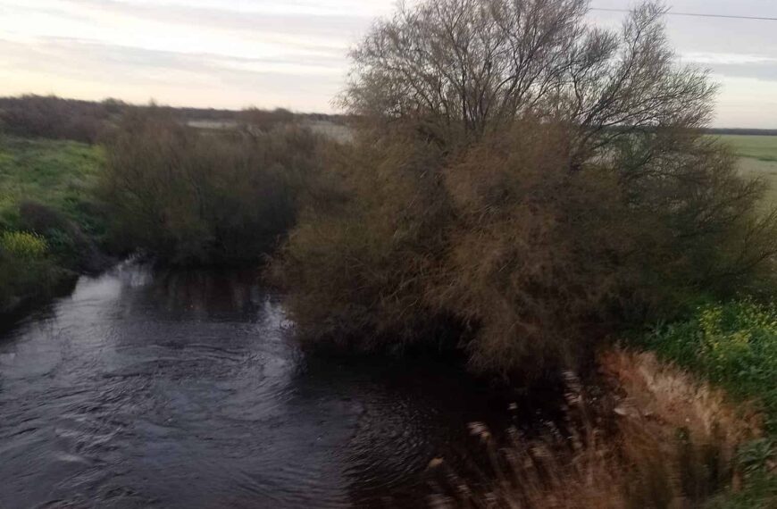 El rio cigüela vuelve a llevar agua con las recientes lluvias