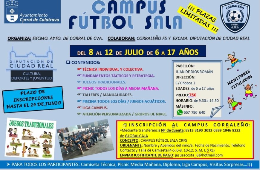 El Corraleño FS celebrará su I Campus de Fútbol Sala