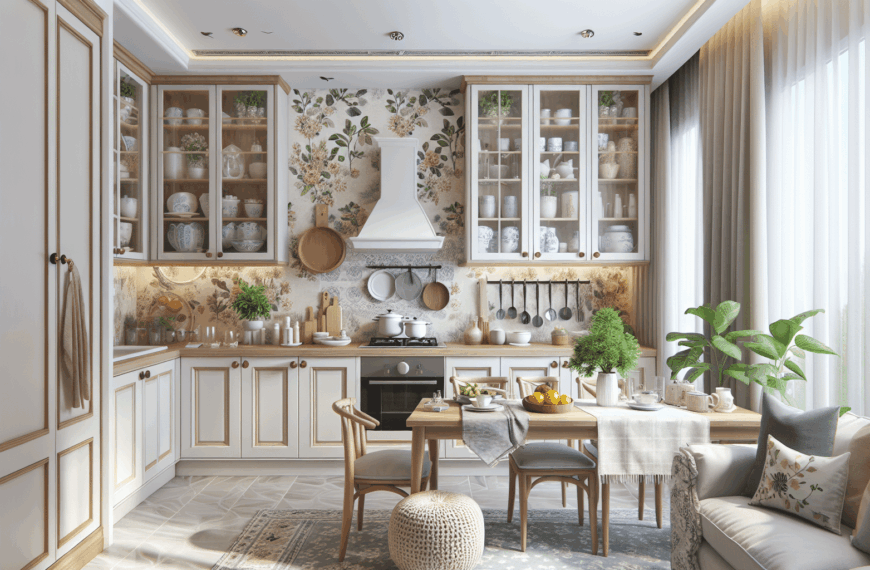 Encanto Pastel en la Cocina: Papel de Pared Floral para un Toque Delicado