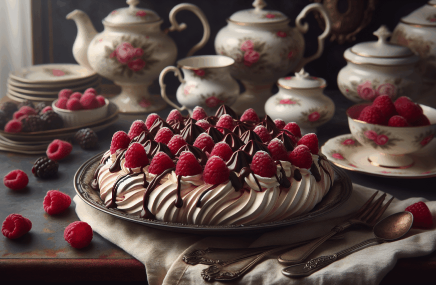 Delicia de Pavlova: Frambuesa y Chocolate con la Elegancia de Nigella Lawson