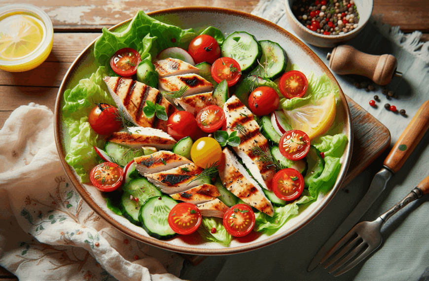 Delicia de Verano: Ensalada Fresca con Pollo a la Parrilla