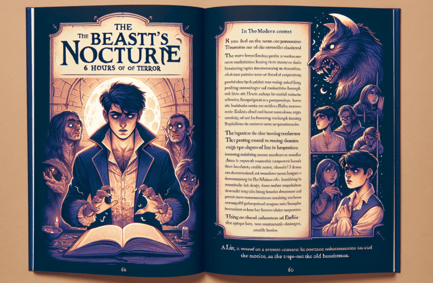 Título: «La Nocturnidad de la Bestia: 6 Horas de Pavor» Reimaginando al clásico monstruo del hombre lobo, esta historia introduce a la temible criatura en un contexto moderno y con una particularidad única: su transformación solo ocurre durante 6 horas específicas, comenzando al momento exacto en que la luna alcanza su punto más alto en el cielo nocturno. En «La Nocturnidad de la Bestia: 6 Horas de Pavor», el hombre detrás del monstruo es Álex, un joven que tras un encuentro inesperado en un viaje a los remotos bosques de Carpatia, se ve maldito con una extraña variante de la&hellip;