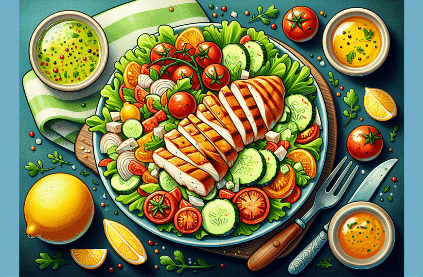 Delicia Refrescante: Ensalada de Pollo a la Parrilla con Vinagreta de Limón