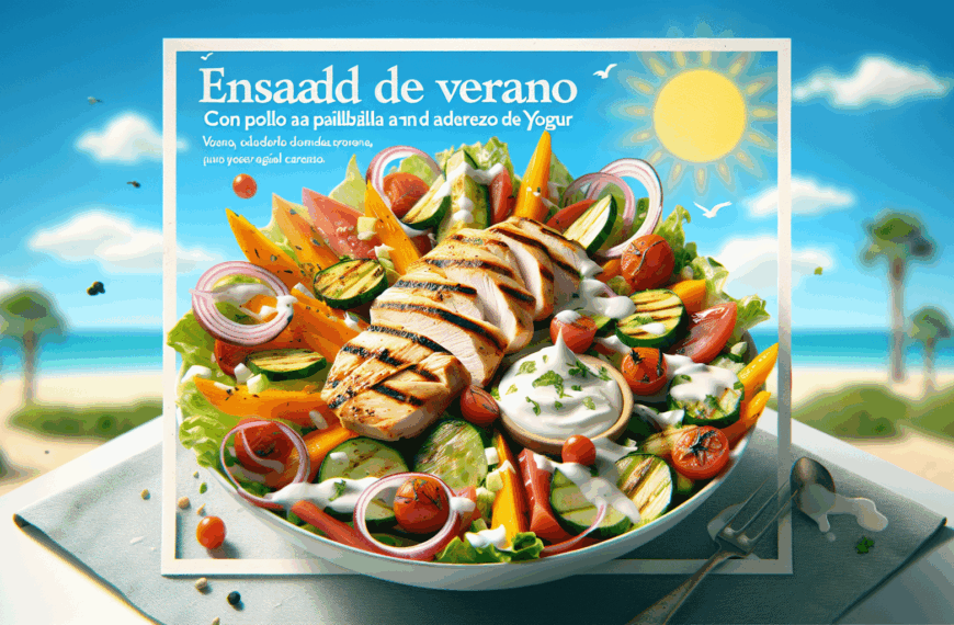 Ensalada de Verano con Pollo a la Parrilla y Cremoso Aderezo de Yogur
