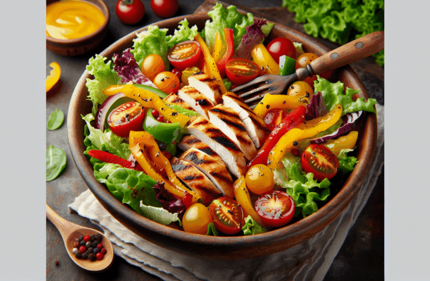 Ensalada Estival Exquisita con Pollo a la Parrilla y Vinagreta de Mango